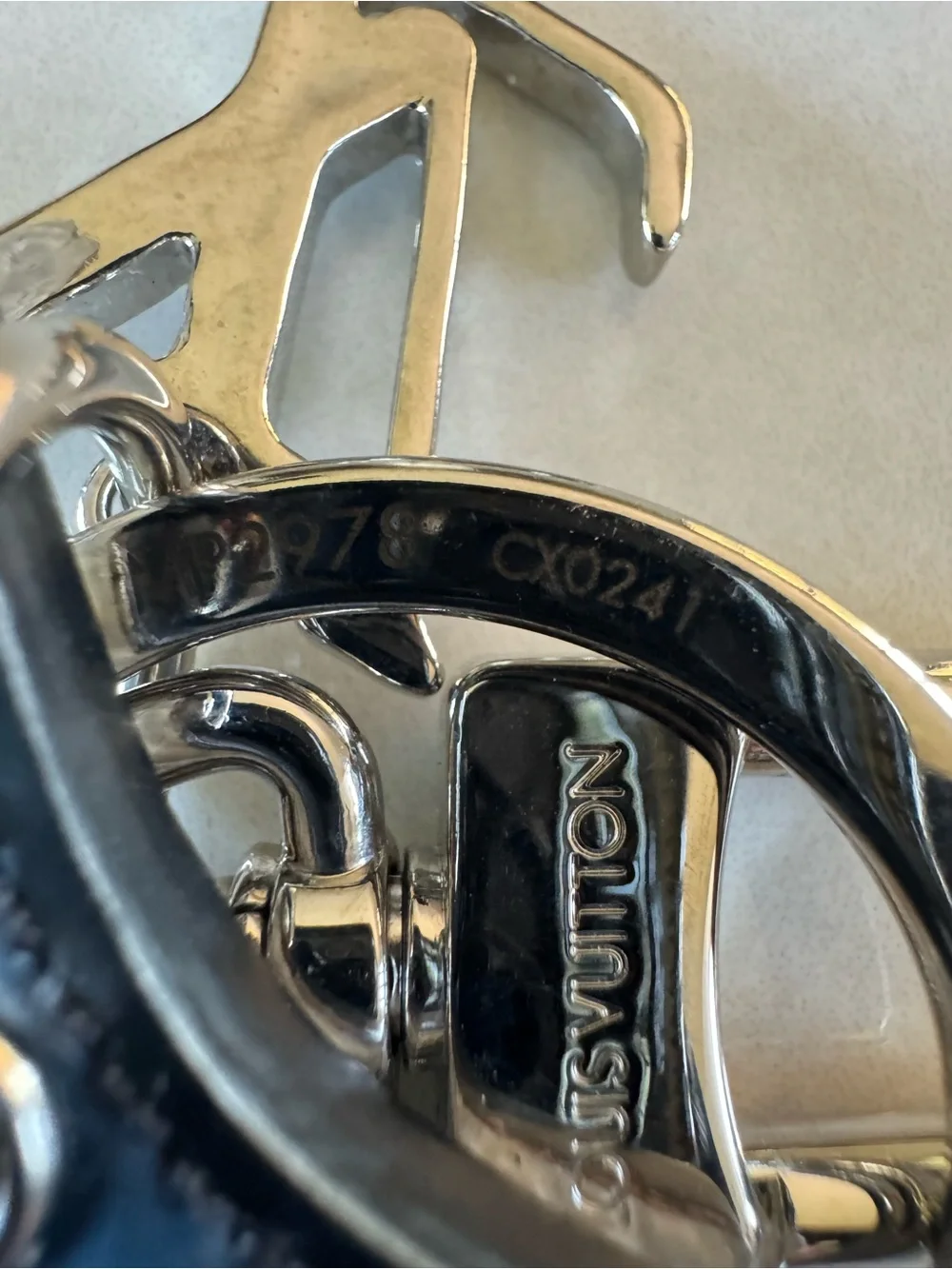 Louis Vuitton Navy and White Shark Key Charm with Silver Hardware